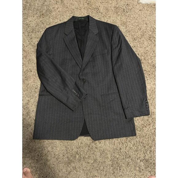 LAUREN RALPH LAUREN Gray Pinstripe Wool Suit Set Jacket Blazer Pants Sz 42R READ - Picture 4 of 16